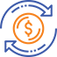 Dollar symbol with flywheel arrows